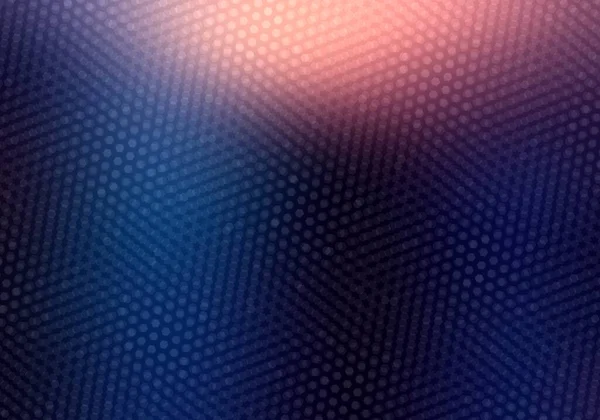 Interactive double geometric pattern on dark blue metal gloss surface winth pink spotlight on top.  Elegant material textured background abstract graphic.