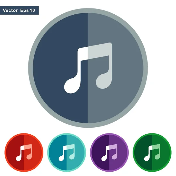 Plat pictogrammen muziek — Stockvector