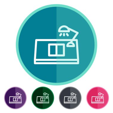 Düz simgeler masa lambası