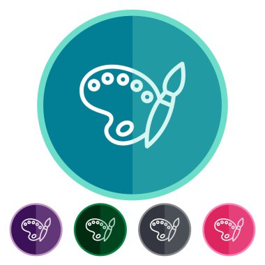 Düz simgeler palet boya