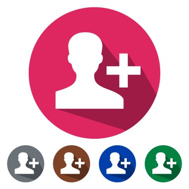 Düz simgeleri ilgili kişi ekle