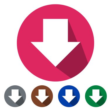 Aşağı ok düz simgeler