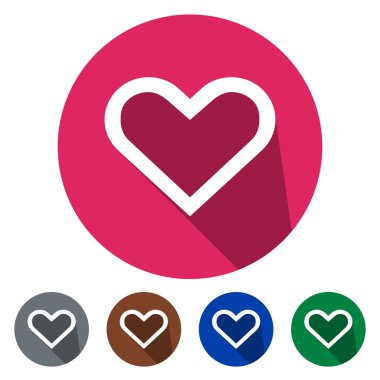 Düz simgeler kalp listesi