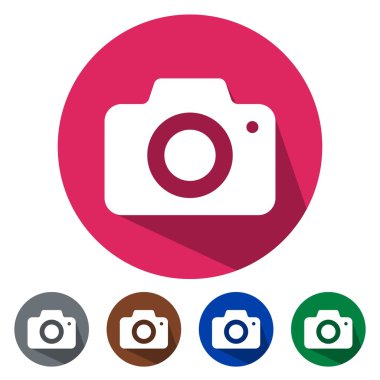 Düz simgeler fotoğraf makinesi