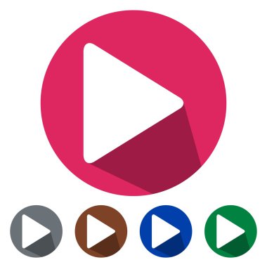 Düz simgeler düğme şarkı oynamak