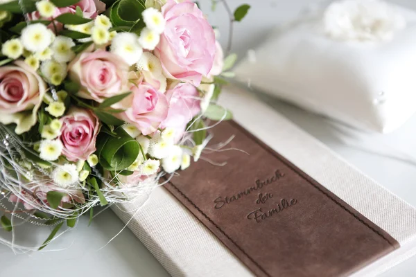 Libro genealogico bouquet da sposa — Foto Stock