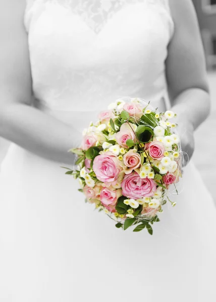 Bridal Bouquet Wedding Dress — Stock Photo, Image