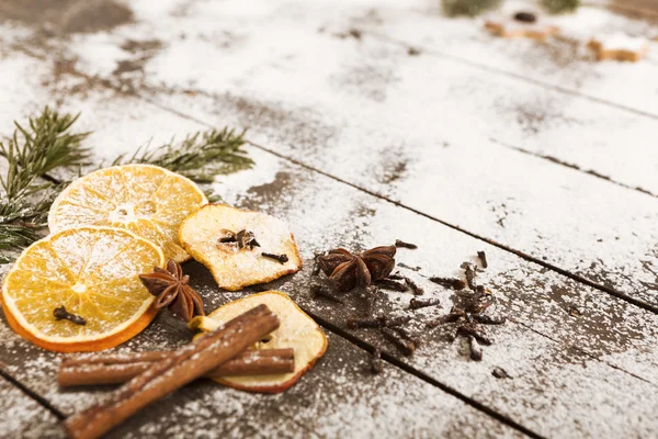 Wooden table for Christmas — Stock Photo, Image