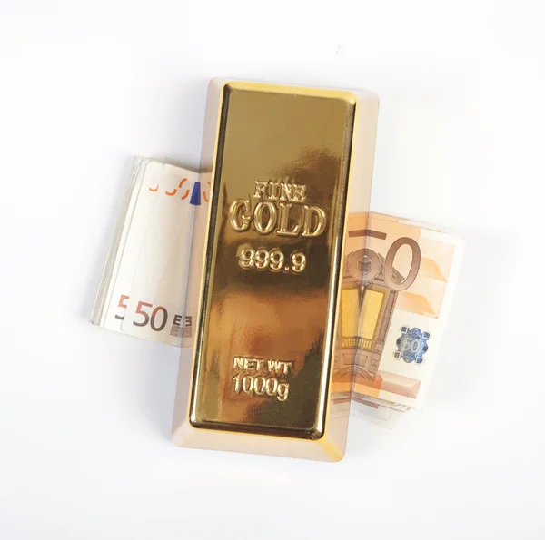 Dinheiro e ouro — Fotografia de Stock