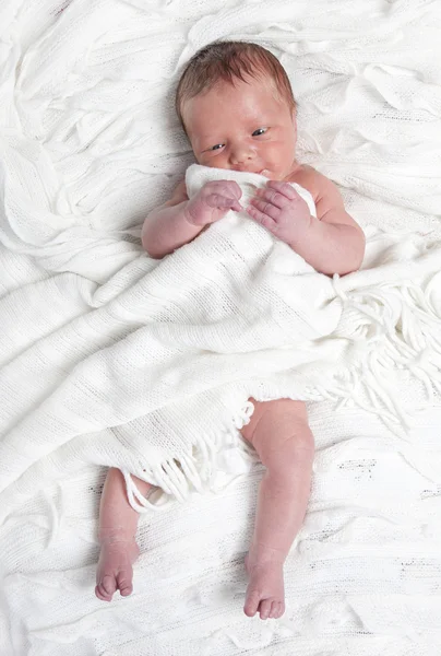 Infant in bed — Stock Photo, Image