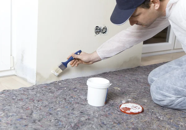 Painters edited damp walls — Stock Image Painters edited damp walls Stock Image