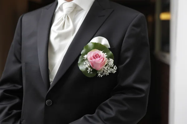 Groom with Rose — Stock Photo, Image