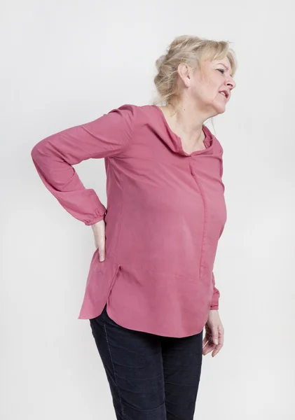 Woman back pain — Stock Photo, Image