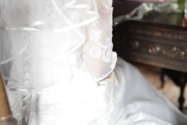 Lace on wedding dress — Stock Photo, Image