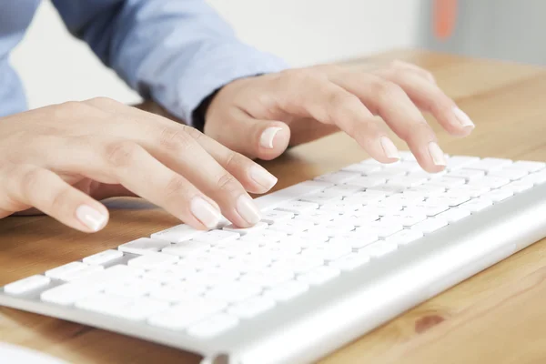 Beautiful finger tapping Keyboard Stock Photo