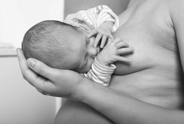 Baby on chest — Stock Photo, Image