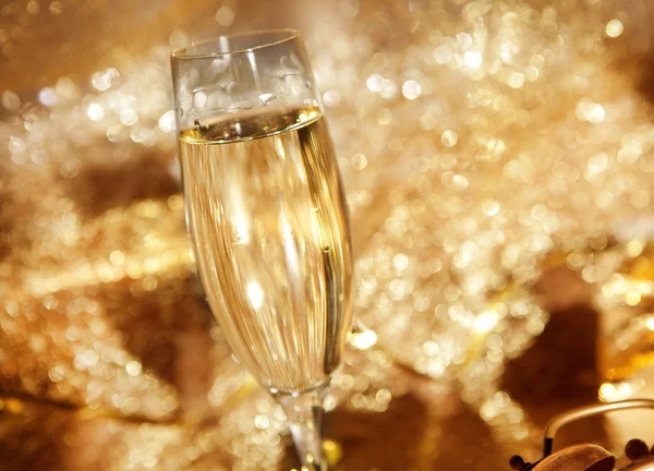 New Year champagne glass — Stock Photo, Image