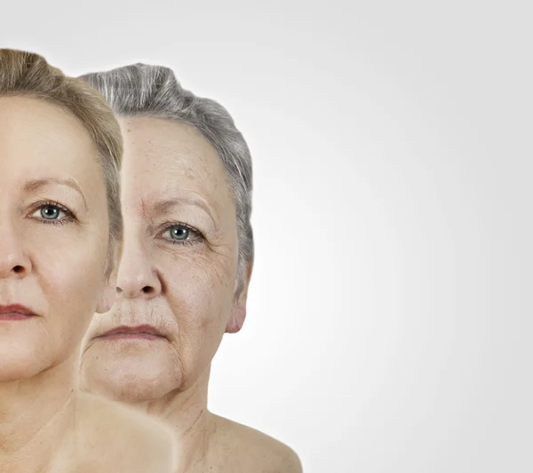 Face old young — Stock Photo, Image