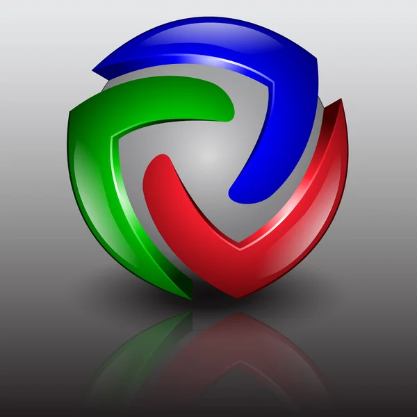 Logo astratto vettoriale illustrazione 3d — Vettoriale Stock