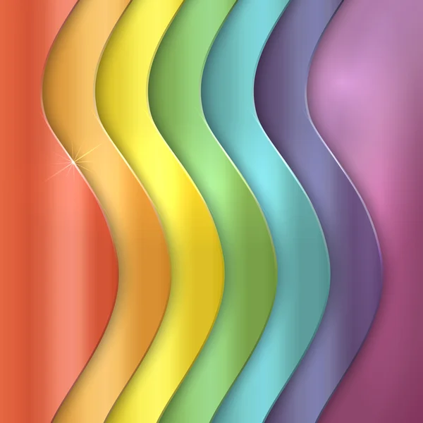 Fondo abstracto vectorial con líneas de curva de arco iris — Vector de stock