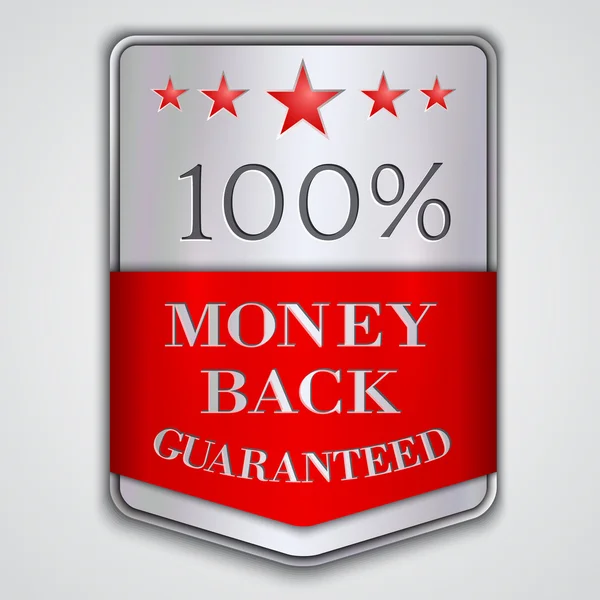 metni vektör silver rozeti etiketi ile para iade garantisi