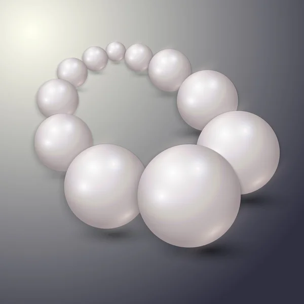 Illustrazione vettoriale di stringa di perle su sfondo grigio — Vettoriale Stock