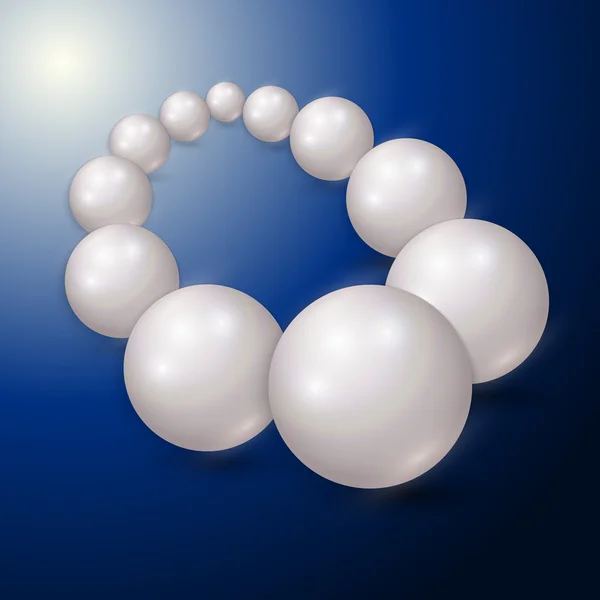 Vektor illustration av pärla sträng på blå bakgrund — Stock vektor
