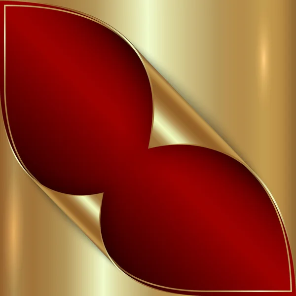 Vector abstracto rojo y dorado fondo metálico — Vector de stock