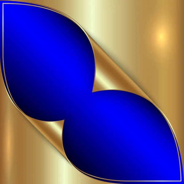 Vector abstracte blauwe en gouden metalen achtergrond — Stockvector