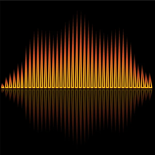 vektör çizim alev parlaması ekolayzer Bar siyah arka plan üzerine