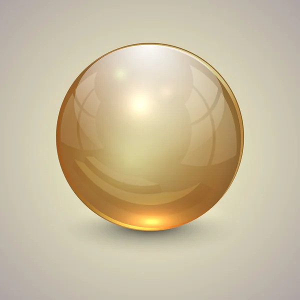 Altın şeffaf küre üzerinde açık renkli vektör çizim