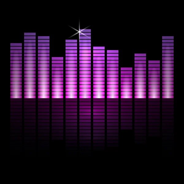 Vector illustration of music equalizer bars on black background — Stock Vector