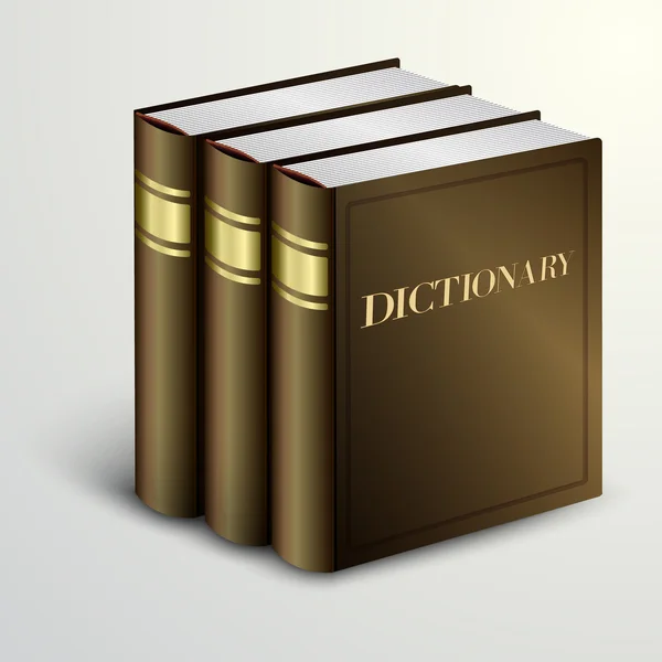 Vector marrón diccionario libro pila — Vector de stock