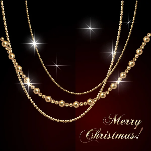 Tarjeta de felicitación de Navidad de lujo abstracta vectorial con joyas — Vector de stock