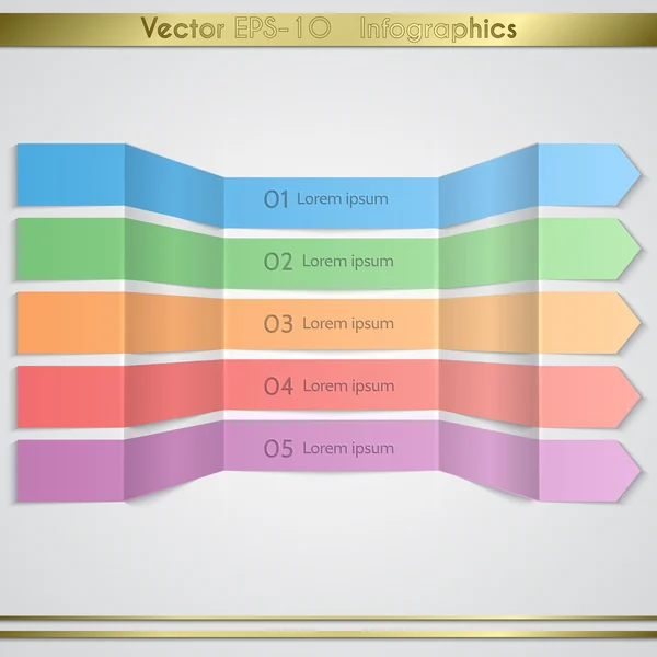 Flecha de papel vetorial moderno elementos infográficos . — Vetor de Stock