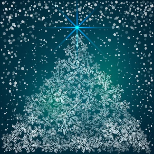 Vector jul och nyår bakgrund med snöflingor — Stock vektor