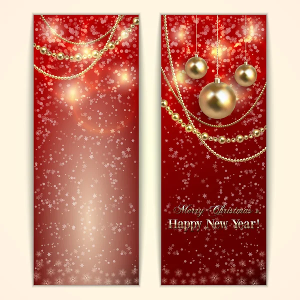 Vector abstrait rouge Noël et Nouvel An Salutation ou invitation — Image vectorielle