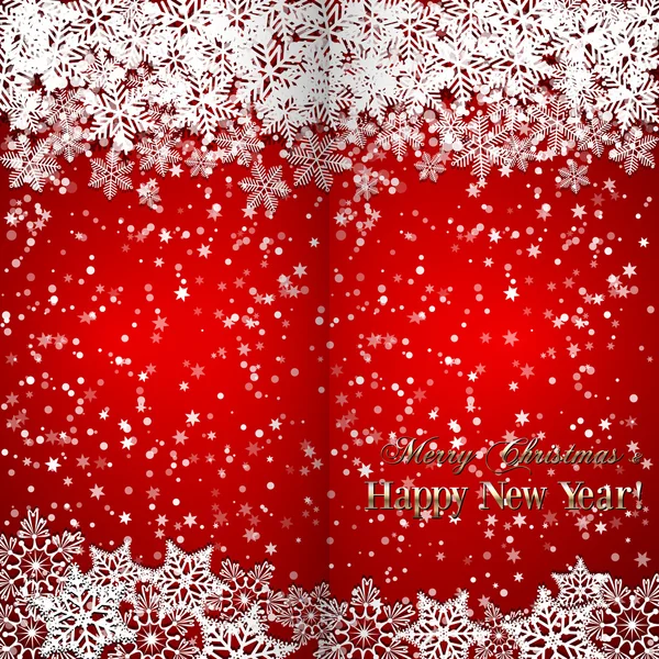 Vektor Weihnachten und Neujahr Hintergrund mit Schneeflocken — Stockvektor
