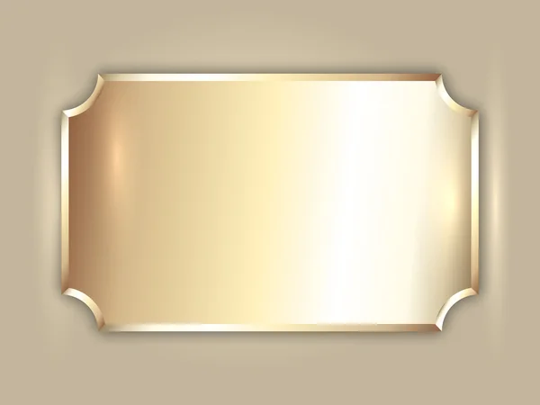 Vector abstracto de metal precioso placa de premio de oro — Vector de stock