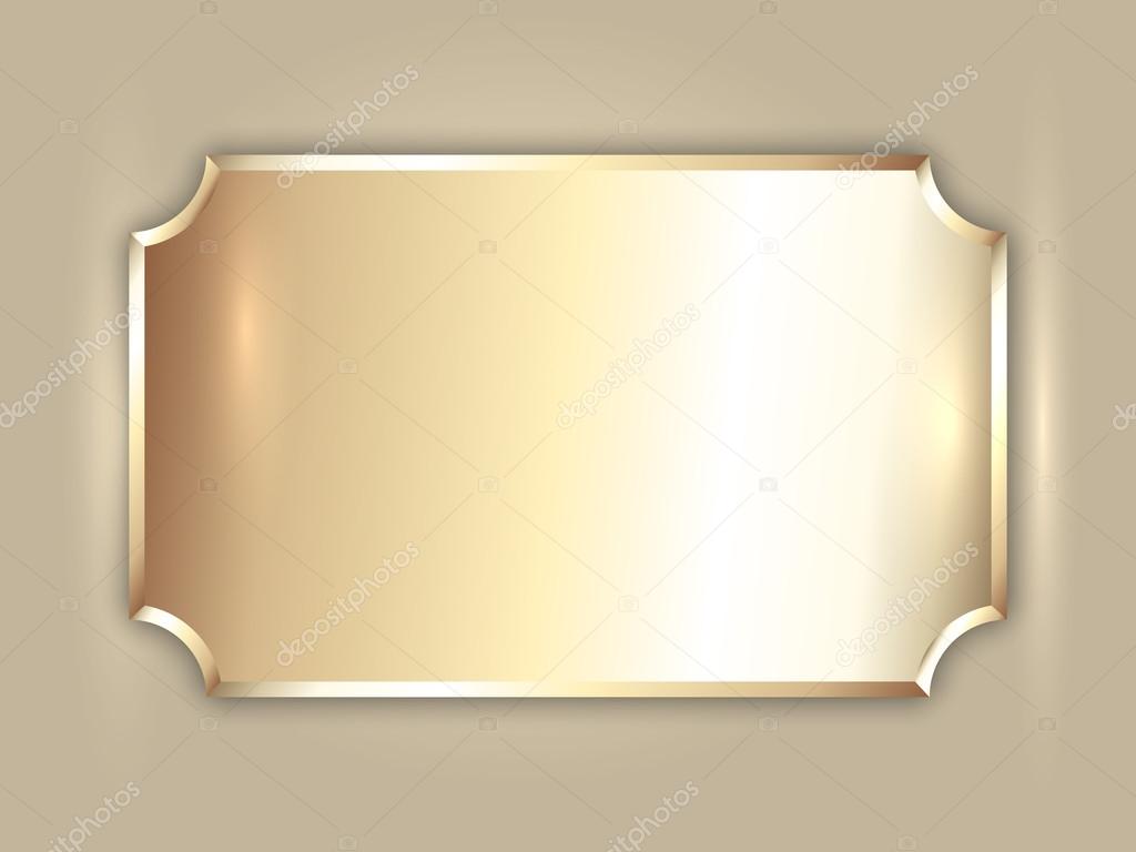 Vector abstract precious metal golden award plate