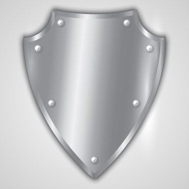 Vector abstract illustration of stainless steel shield