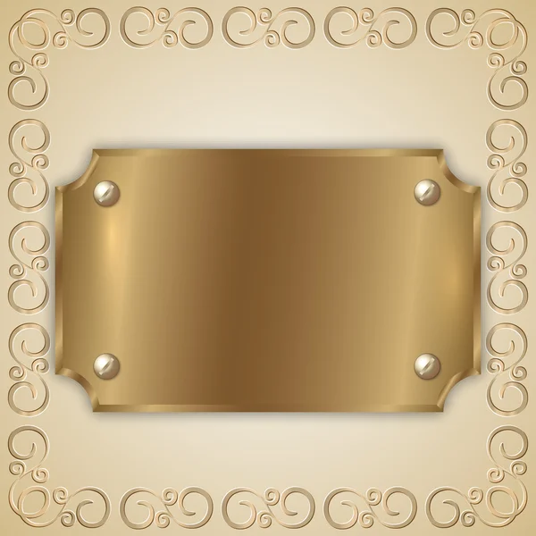 Placa de prêmio de ouro de metal precioso abstrato vetorial —  Vetores de Stock