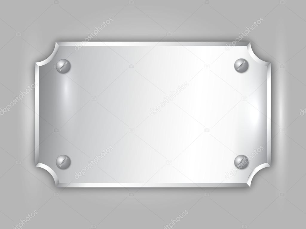 Vector abstract precious metal silver award plate