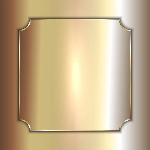 Vector ädelmetall gyllene tallrik på slät bakgrund — Stock vektor