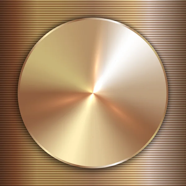 Vektör değerli metal yuvarlak çizgi artalan ile altın plaka