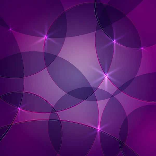Vector abstract dark purple background with circles and sparks — Stock Vector