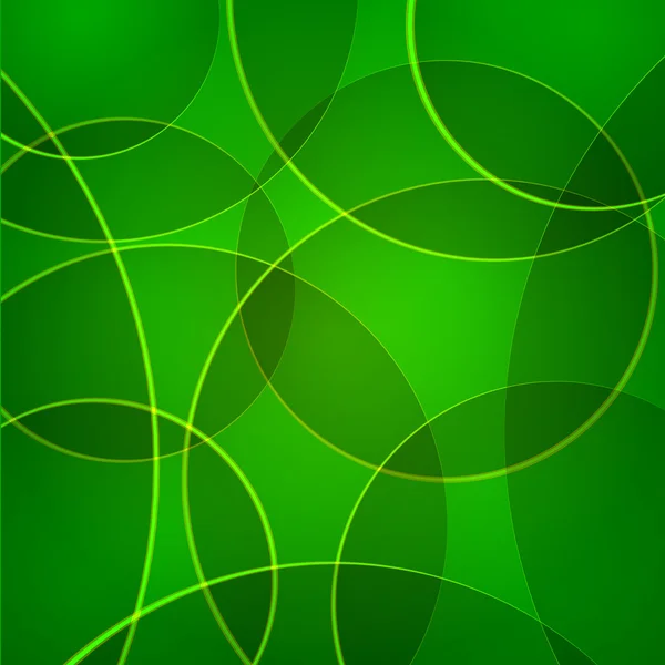 Fond abstrait vectoriel avec des cercles verts — Image vectorielle