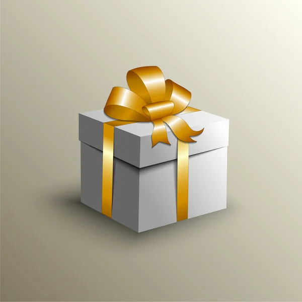 Caja de regalo abstracta vectorial con cinta dorada — Archivo Imágenes Vectoriales