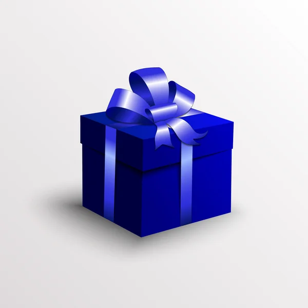 蓝丝带矢量抽象礼品盒 — 图库矢量图片