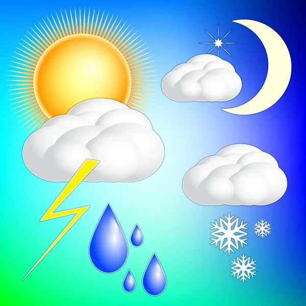 Vector abstract weather image set — Stock Vector